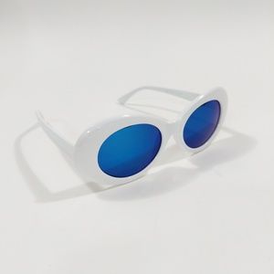 Accessories - Retro Kurt Cobain White Blue Round Sunglasses Accessories - Retro Kurt Cobain White Blue Round Sunglasses